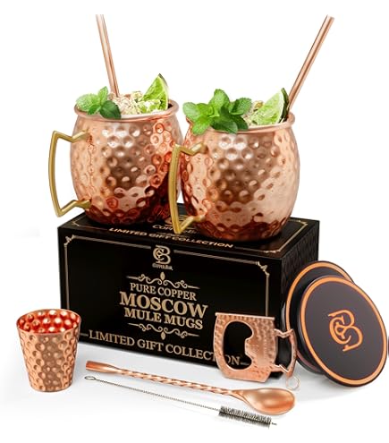 Amazon.com: Silver One intl MG-2PK Moscow Mule Mug (Pack of 2), 20